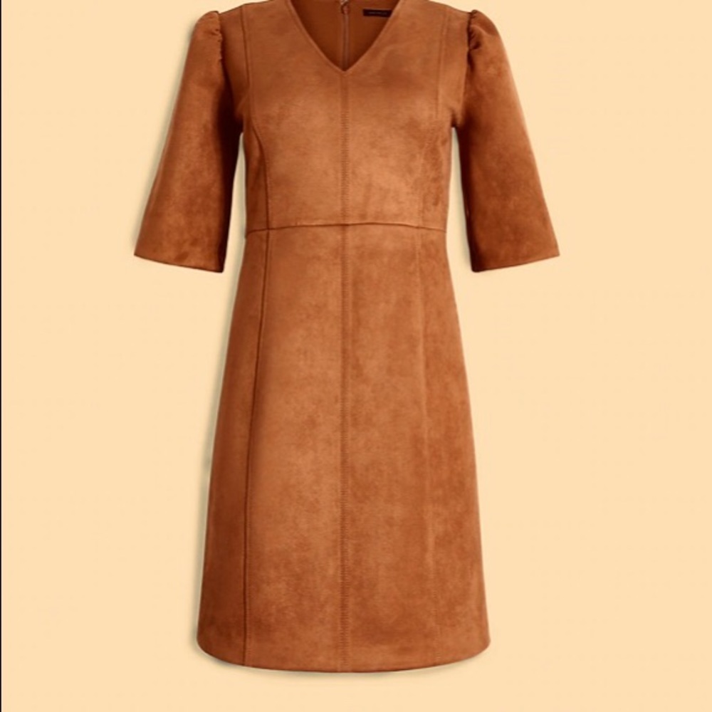 Faux Suede A-line dress